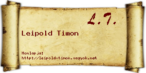 Leipold Timon névjegykártya